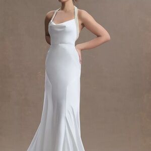 BHLDN JOHANNA PEARL STRAP SATIN WEDDING GOWN